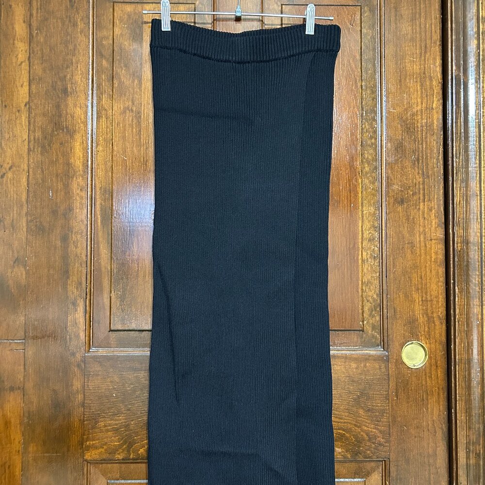 Zara Black Knitted Midi Skirt